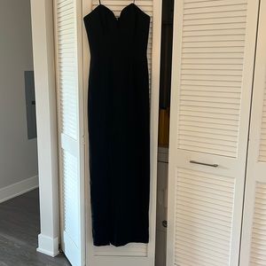 Amanda Uprichard Long Black Gown with Leg Slit - never worn! Size M